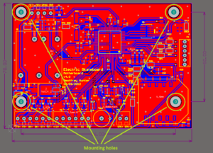 For veneers that need to be produced by wave soldering, the fastener installation holes and positioning holes should be non-metallized holes. When the mounting hole needs to be grounded, it should be connected to the ground plane by means of distributed grounding holes.